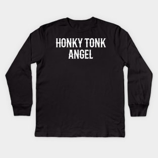 Honky Tonk Angel Kids Long Sleeve T-Shirt